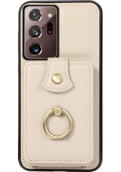 Samsung Galaxy NOTE20 Ultra 5G/NOTE20 Ultra Tpu+Pu Deri Bej Telefon Kılıfı (Yurt Dışından)