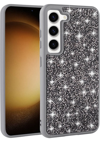 Samsung Galaxy S23 Kılıf Taşlı Yaldızlı Parlak Tasarım Luxury Silikon Kapak