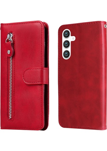 Samsung Galaxy S23 Fe Fermper Cep Katlanabilir Çizelge Buzağı Dokusu Cep Telefon Kılıfı (Yurt Dışından)