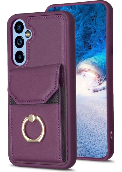 Samsung Galaxy A34 5g Çizelge Pu Deri+Tpu Ring Dark Telefon Kılıfı (Yurt Dışından)