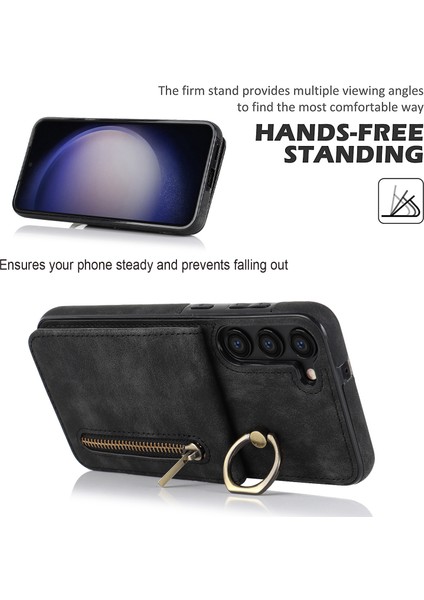 Samsung Galaxy S23+ Retro Pu+ Tpu Fermuarlı Telefon Kılıfı (Yurt Dışından)