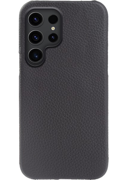 Samsung Galaxy S23 Ultra Eksik Manyetik Orijinal Inek Deri Kaplamalı Pc Kabuk Black Telefon Kılıfı (Yurt Dışından)