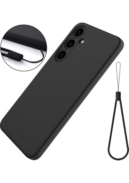 Samsung Galaxy S24 Için+ Cep Sıvı Silikon Yumuşak Astar Black Telefon Kılıfı (Yurt Dışından)