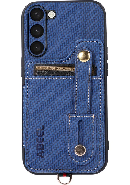 Samsung Galaxy S23 Karbon Fiber Doku Pu+Tpu Blue Rfıd Şok Geçirmez Telefon Kılıfı (Yurt Dışından)