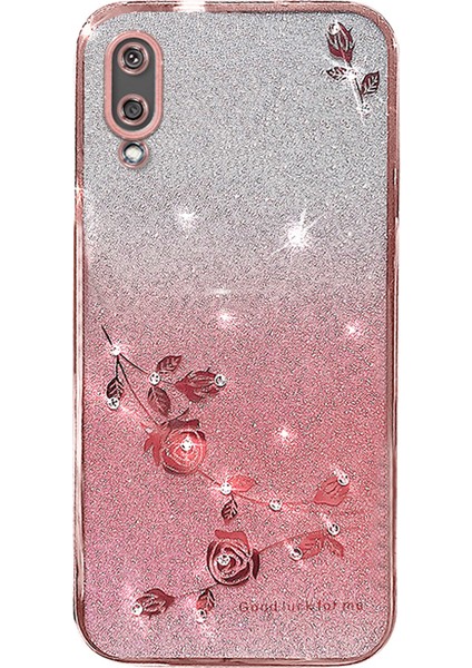 Samsung Galaxy A02 Gradyan Tpu Koruyucusu Rhinestone Rose Gold Kadem Telefon Kılıfı (Yurt Dışından)