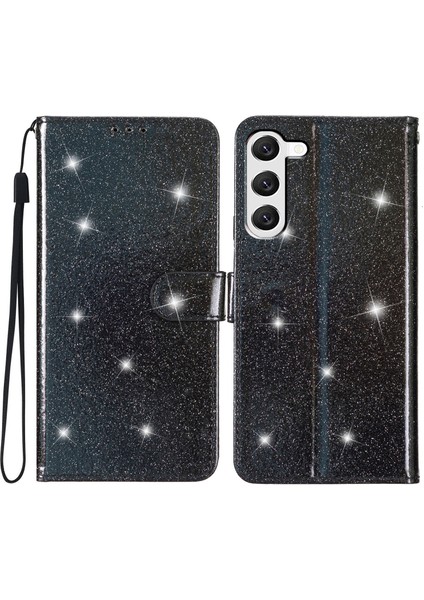 Samsung Galaxy S23 Için+ Pu Deri Folio Flip Black Telefon Kılıfı (Yurt Dışından)