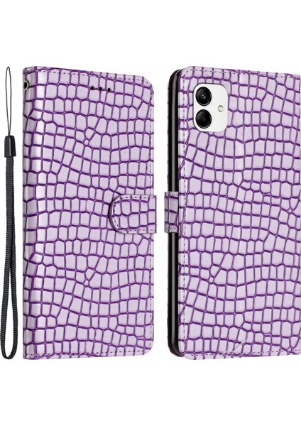 Samsung Galaxy A04 4g (164.4 x 76.3 x 9.1 Mm) Timsah Doku Kabuğu Deri Telefon Kılıfı (Yurt Dışından)