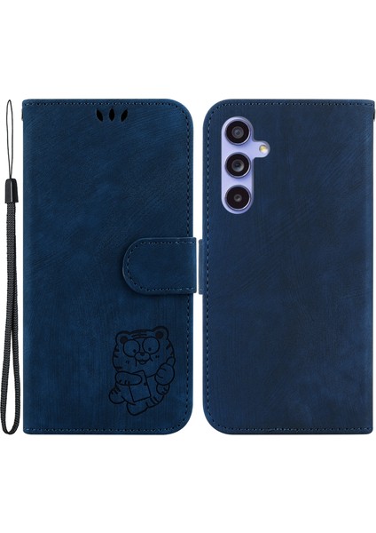 Samsung Galaxy S23 Fe Fe Fal Deri Deri Derici Savaşı Dark Blue Telefon Kılıfı (Yurt Dışından)