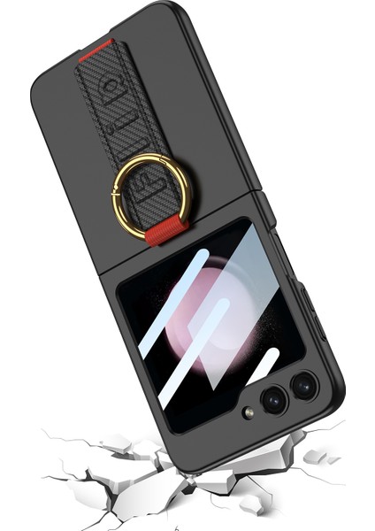 Samsung Galaxy Z Flip5 5g Bileklik Pc Yüzük Koruyucu Entegre Arka Küçük Ekranlı Film Telefon Kılıfı (Yurt Dışından)