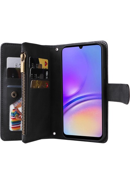 Samsung Galaxy A05 4g Zipper Cep Deri Black Telefon Kılıfı (Yurt Dışından)