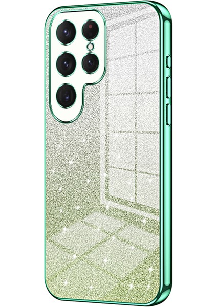 Samsung Galaxy S24 Ultra Tpu Kesin Kesim Glitter Tasarım Geri Telefon Kılıfı (Yurt Dışından)