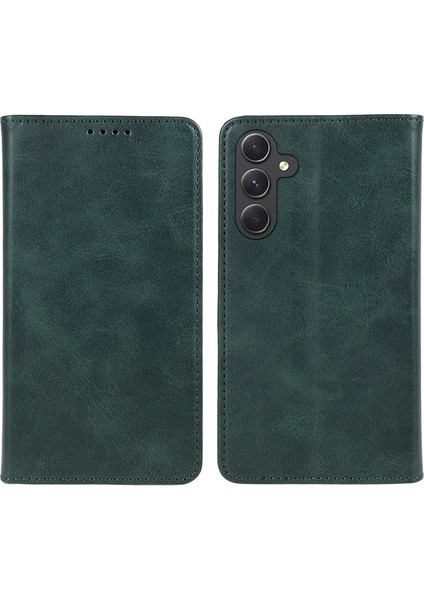 Samsung Galaxy S24+ Pu Deri Iş Tarzı Manyetik Cep Telefon Kılıfı (Yurt Dışından)