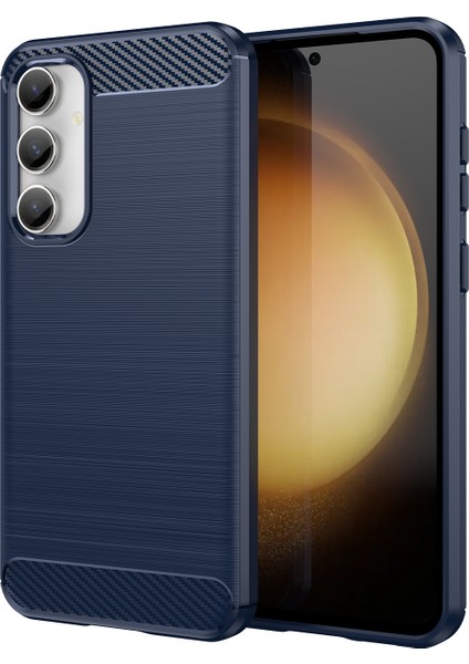 Samsung Galaxy S23 Fe Yumuşak Tpu Fırçalanmış sı Karbon Fiber Doku Geri Telefon Kılıfı (Yurt Dışından)