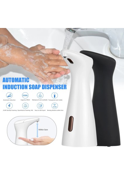Beyaz Stil 200ML Sıvı Sabunluk Otomatik El Yıkama Dispenseri Pil Kumandalı Fotoselli Akıllı Indüksiyon Mutfak Banyo Için (Yurt Dışından) fırsatları