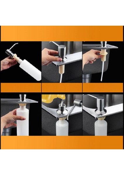 Beyaz Stil 300 ml Mutfak Lavabo Sabunluk Dağıtıcı Deterjan Sıvı Sabun Losyon Dispenserleri Paslanmaz Çelik Kafa (Yurt Dışından) modelleri