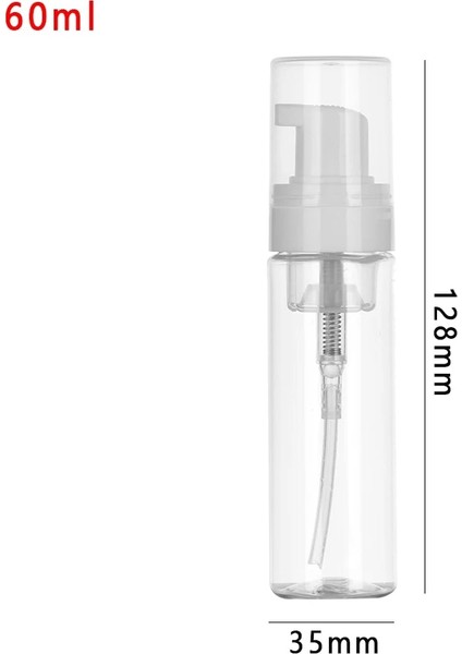 60ML Şeffaf Stil 1 Adet Sabun Köpük Şişesi Dağıtıcı Seyahat Plastik Köpük Şişesi Uygun Taşınabilir Şişe Duş Jeli Pompa Şişesi (Yurt Dışından)
