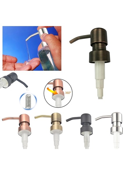 No.3 Tarzı Mutfak Lavabo Sabunluk Memesi Sıvı Sabun Şişesi Paslanmaz Çelik Kafa El Basın Dağıtıcı Şişe Banyo Aksesuarı (Yurt Dışından) fırsatları