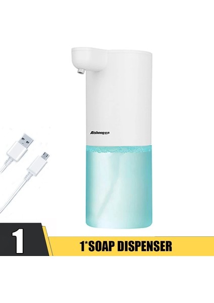 Açık Gri Tarzı Köpük Sabunluk 300 ml Otomatik Fotoselli Sensör Akıllı Köpük Makinesi Kızılötesi Sıvı Sabunluk Pompası El Dezenfektanı (Yurt Dışından)