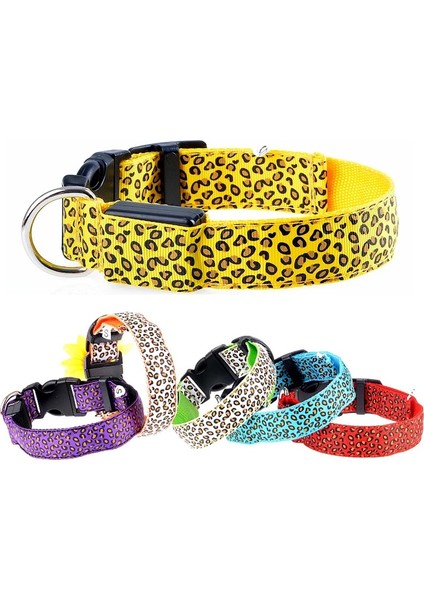 Beyaz Stil L 45-52CM Leopar LED Köpek Tasması Aydınlık Ayarlanabilir Parlayan Köpekler Için Yaka Pet Gece Güvenliği Naylon Yaka Aydınlık LED Parlak Köpek Tasması (Yurt Dışından) modelleri