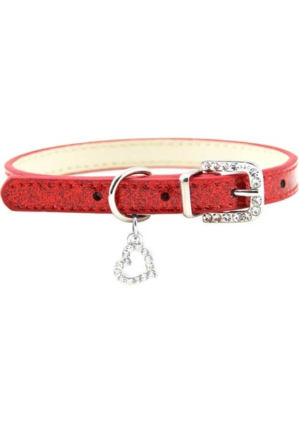 Kırmızı Stil Xs Beden Pet Köpek Kedi Yaka Bling Aşk Kalp Kristal Kolye Kolye Güvenlik Yumuşak Deri Yavru Yavru Köpek Boyun Askısı Hayvan Aksesuarları (Yurt Dışından)