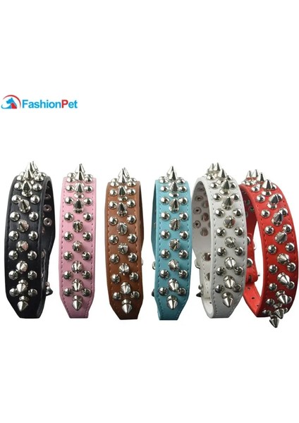 Yeşil Stil M Beden 9 Renk 2.5cm Genişlik Pu Deri Pet Yaka Yuvarlak Sivri Küçük Orta Köpekler Için Çivili Köpek Tasmaları Xs (Yurt Dışından)