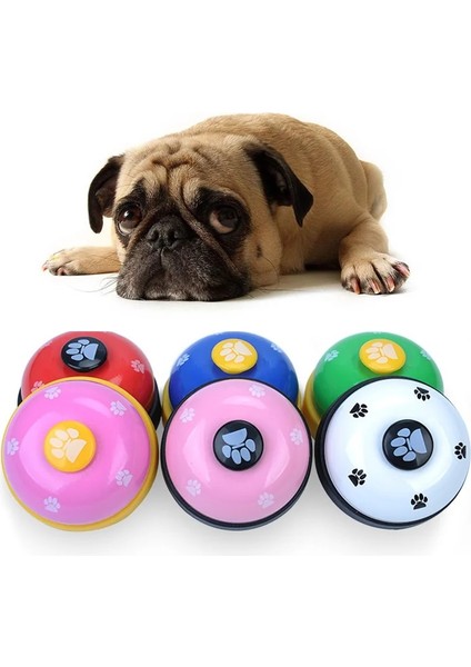 Longbangdian Shop Beyaz Stil 7.2cm x 5cm Pet Eğitim Oyuncakları Metal Zil Düğmesi Clicker Hayvan Interaktif Oyuncak Kedi Köpek Ses Eğitmeni Pet Stres Eğitim Aracı 5 Renk (Yurt Dışından)