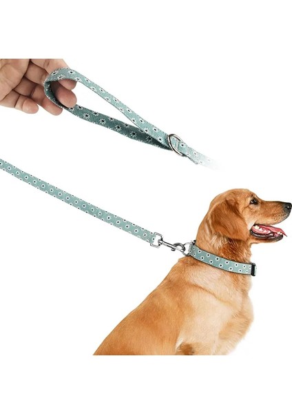 Çiçek Koyu Mavi Tarzı Tek Boyut Köpek Tasma Moda Çiçek Pet Tasmalar Orta Büyük Köpek Tasmalar Kedi Büyük Küçük Pet Koşum Için Kurşun Halat (Yurt Dışından)