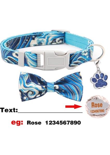 Mavi Yakalı Stil S 25-40CM Boyun Kişiselleştirilmiş Özel Köpek Tasması Isim Kimlik Etiketleri Isteğe Bağlı Boyun Askısı Küçük ve Orta Boy Pitbull Bulldog Pugs Beagle Için Uygun (Yurt Dışından)