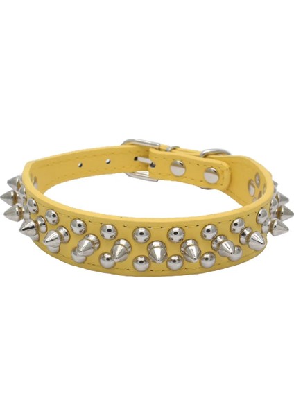 Sarı Stil Xl UZUNLUK56GENIŞLIK3.0 Köpek Tasmaları Yapay Elmas Deri Bling Diamante Kristal Çivili Köpekler Orta Büyük Köpekler Için Pet Tasmaları Pitbull Boxer Sivri Studde (Yurt Dışından)