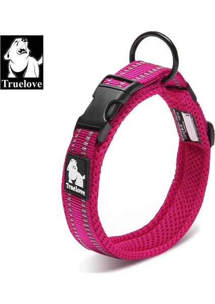 Fuşya Tarzı S 35-40CM Boyun Truelove Ayarlanabilir Köpek Tasması Naylon Örgü Yastıklı Pet Yaka Köpek Eğitimi Için Yansıtıcı Açık Rahat Köpek Kolye Pet Için (Yurt Dışından)
