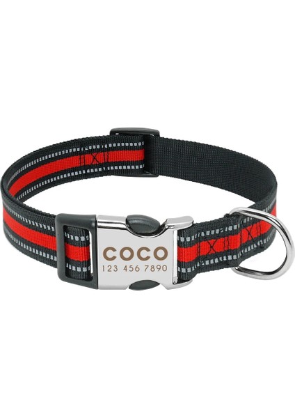 Kırmızı Stil S Beden Özel Pet Köpek Tasması Tasma Yansıtıcı Naylon Küçük Köpek Köpek Tasmaları Kişiselleştirilmiş Pitbull Orta Büyük Köpek Tasması Oyma Adı (Yurt Dışından)