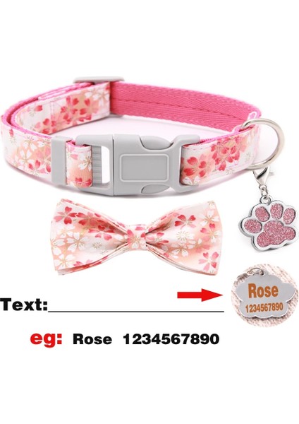 Pembe Yakalı Stil M 30-50CM Boyun Kişiselleştirilmiş Özel Köpek Tasması Isim Kimlik Etiketleri Isteğe Bağlı Boyun Askısı Küçük ve Orta Boy Pitbull Bulldog Pugs Beagle Için Uygun (Yurt Dışından)