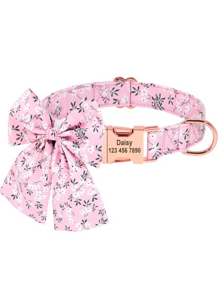 Pembe Tarzı S Beden Kişiselleştirilmiş Yavru Köpek Kedi Yaka Özel Baskılı Ilmek Pet Aksesuarları Yaka Pug Chihuahua Oyulmuş Isim Plakası Papyon Yaka (Yurt Dışından)