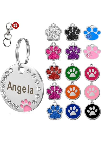 No.17 Stili Bedensiz Özel Köpek Künyesi Oyulmuş Pet Köpek Tasması Aksesuarları Kişiselleştirilmiş Kedi Yavrusu Kımlık Etiketi Paslanmaz Çelik Pençe Adı Etiketleri Kolye Anti-Kayıp (Yurt Dışından) modelleri