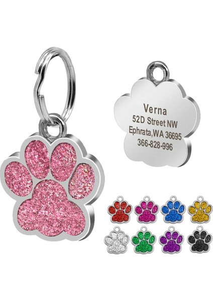 No.17 Stili Bedensiz Özel Köpek Künyesi Oyulmuş Pet Köpek Tasması Aksesuarları Kişiselleştirilmiş Kedi Yavrusu Kımlık Etiketi Paslanmaz Çelik Pençe Adı Etiketleri Kolye Anti-Kayıp (Yurt Dışından) fırsatları