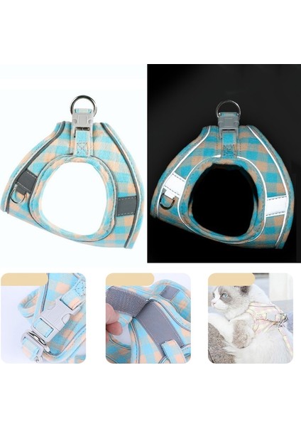 Pembe-Sarı Tarzı M Beden Köpek Kedi Koşum Yelek Ayarlanabilir Köpek Yavrusu Yaka Sevimli Yürüyüş Kurşun Tasma Seti Chihuahua Koşum Kolye Küçük Köpekler Için Pug (Yurt Dışından)