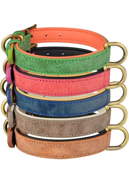 Mavi Stil M29-38CM Deri Köpek Tasması Ayarlanabilir Çift D-Ring Köpek Kontrolü Küçük Orta Büyük Köpekler (Yurt Dışından) fiyatları