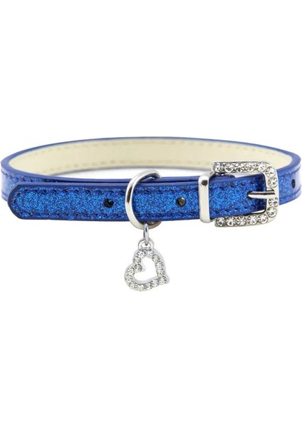 Mavi Stil M Beden Pet Köpek Kedi Yaka Bling Aşk Kalp Kristal Kolye Kolye Güvenlik Yumuşak Deri Yavru Yavru Köpek Boyun Askısı Hayvan Aksesuarları (Yurt Dışından)