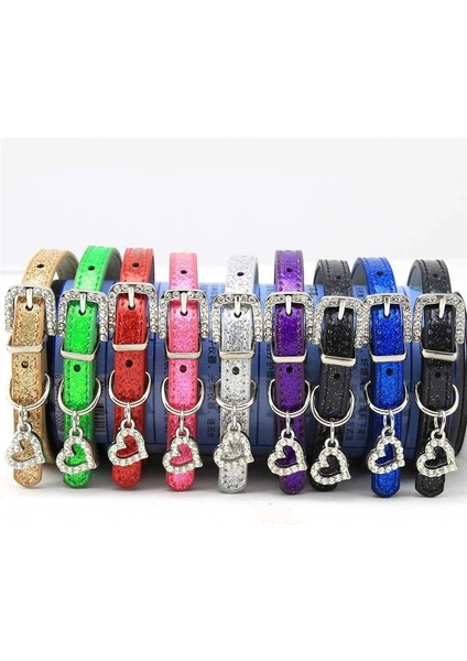 Mavi Stil M Beden Pet Köpek Kedi Yaka Bling Aşk Kalp Kristal Kolye Kolye Güvenlik Yumuşak Deri Yavru Yavru Köpek Boyun Askısı Hayvan Aksesuarları (Yurt Dışından) fırsatları