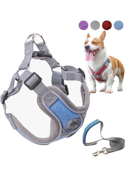 Gri Tarzı M Beden Evcil Köpekler Aksesuarları Köpekler Için Aydınlık Ayarlanabilir Koşum Yavru Yelek Yaka Tasma Fransız Bulldog Köpek Aksesuarları (Yurt Dışından) fırsatları