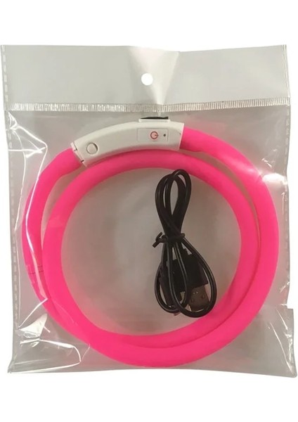 Pembe Tarzı M 50CM Pandada LED Köpek Tasması USB Pet Köpek Aydınlık Yaka Gece Köpekler Için Yaka Şarj Edilebilir Güvenlik Yanıp Sönen Glow Parlayan (Yurt Dışından)