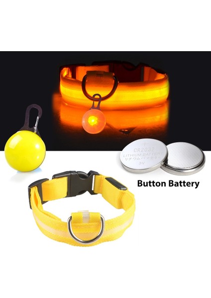 Sarı Pil Stili 5.5x3.5cm USB Şarj LED Dogbutton Pil Yaka Anti-Lostavoid Araba Kaza Yaka Puppies Aydınlık Yaka Kolye Talepleri (Yurt Dışından)