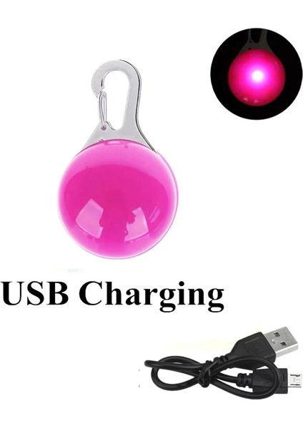 Pembe USB Stili S Beden USB Şarj Edilebilir Pet Köpek LED Parlayan Kolye LED Flaş Işıkları Pet Yolları Aksesuarlar Karanlıkta Parlıyor Parlak Kolye Köpek Tasması (Yurt Dışından)