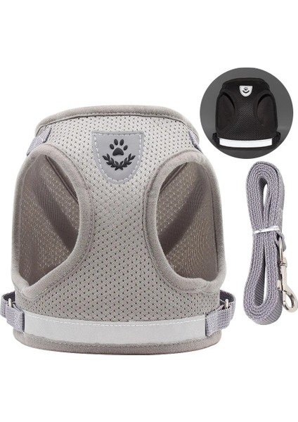 Gri Tarzı Xs Beden Pet Köpek Yansıtıcı Naylon Örgü Koşum ve Küçük Orta Köpekler Için Tasma Yaka Seti Kedi Chihuahua Pug Yürüyüş Kurşun Tasma (Yurt Dışından)