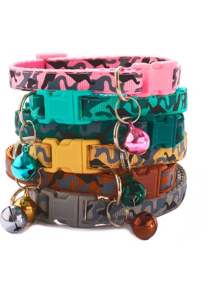 No.3 Tarzı 20 - 32 cm Uzunluğunda 1 Adet Pet Yaka Kamuflaj Desen Çan ile Ayarlanabilir Pet Köpek Tasması Polyester Pet Malzemeleri cm Uzun Sevimli Köpek Aksesuarları (Yurt Dışından)