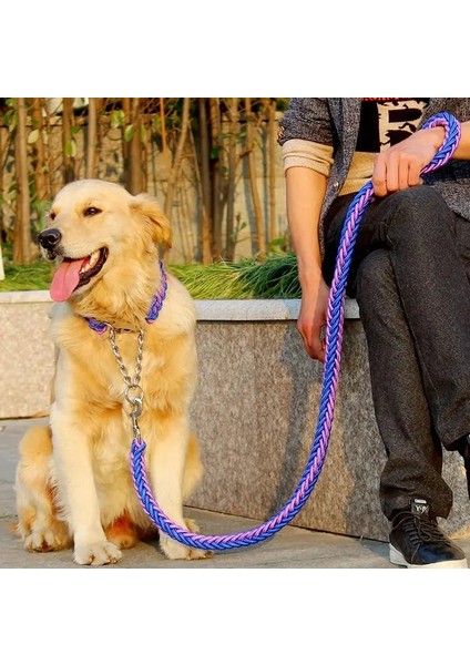 Siyah Kırmızı Stil Boy 40 Ila 50 cm Çift Telli Halat Büyük Köpek Tasmalar Metal P Zincir Toka Ulusal Renk Pet Çekiş Halat Yaka Büyük Köpekler Için Set Uzunluğu (Yurt Dışından) fiyatları