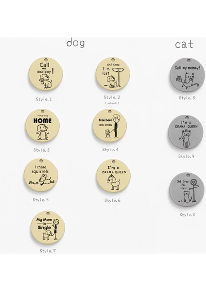 Parlak Çelik Tarzı Büyük 34 mm 003 Köpekler Kediler Kimlik Etiketleri Kişiselleştirilmiş Isimli Özel Pet Yaka Telefon Numarası Adres Gravür Komik Desen Annemi Ara (Yurt Dışından) fiyatları