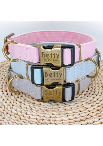 Gri Stil L Beden Kişiselleştirilmiş Köpek Tasması Naylon Küçük Büyük Köpekler Köpek Tasması Küçük Orta Büyük Pet Pitbull Chihuahua Pembe Için Isim Kimliği Oyma (Yurt Dışından) modelleri