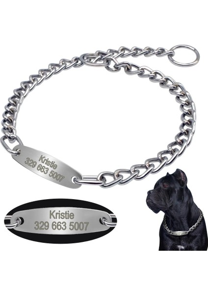 Gümüş Tarzı 60CM Kişiselleştirilmiş Pet Köpek Zinciri Boğma Yaka Evcil Hayvanlar Eğitimi Oyulmuş Kimlik Kayma Yaka Gerdanlık Orta Büyük Köpekler Pitbull Pug Bulldog (Yurt Dışından) fiyatları