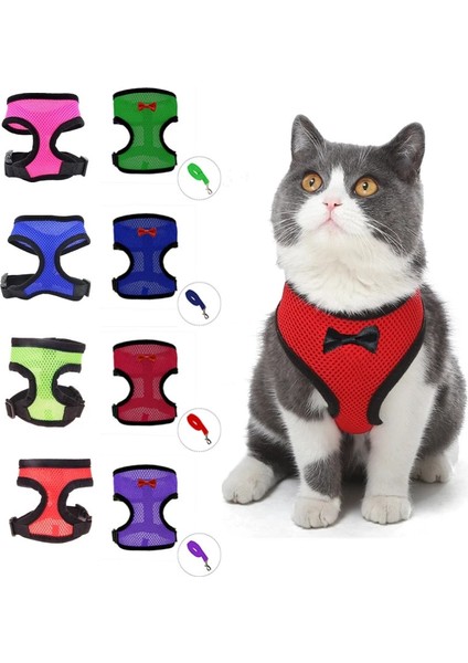 Siyah Mor Tarzı Xl Beden Ayarlanabilir Kedi Köpek Yelek Küçük Orta Köpek Kedi Yaka Yay-Düğüm Mesh Pet Malzemeleri Için Yürüyüş Kurşun Tasma (Yurt Dışından) indirimleri